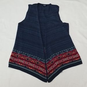 Chaps long sweater vest sz L